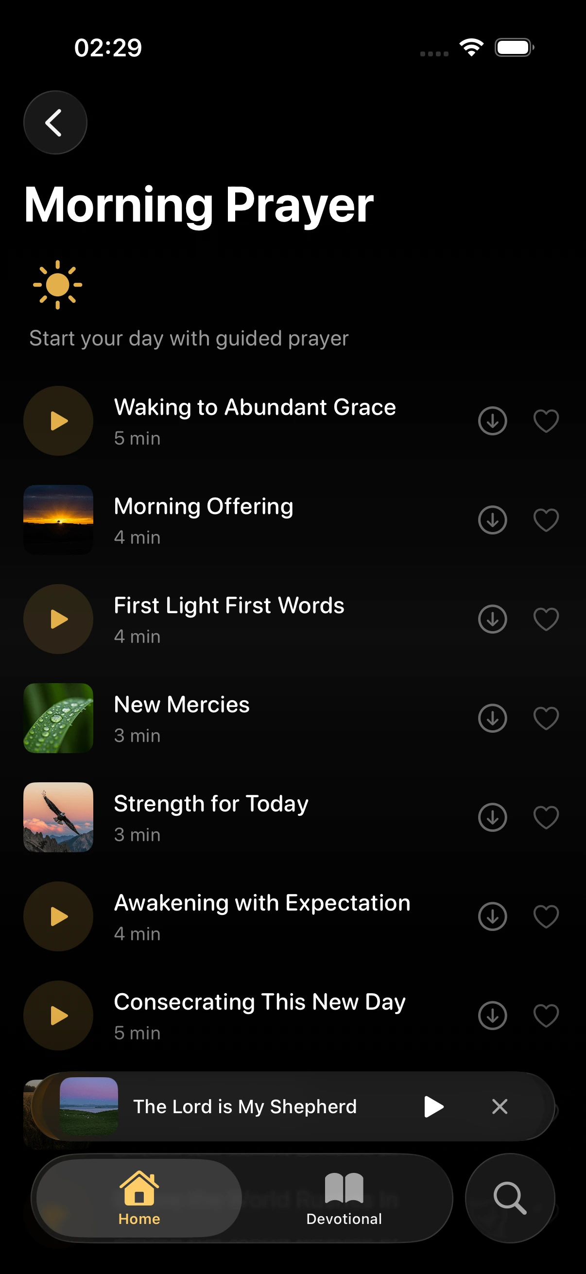 HolyCalm Morning Prayer category